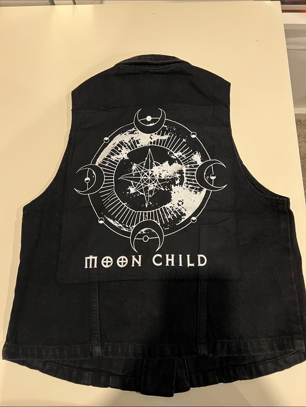 Hot topic moon child denim vest